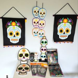 Dia De Los Muertos Set - 14pc Set - Day of the Dead Sugar Skulls Halloween